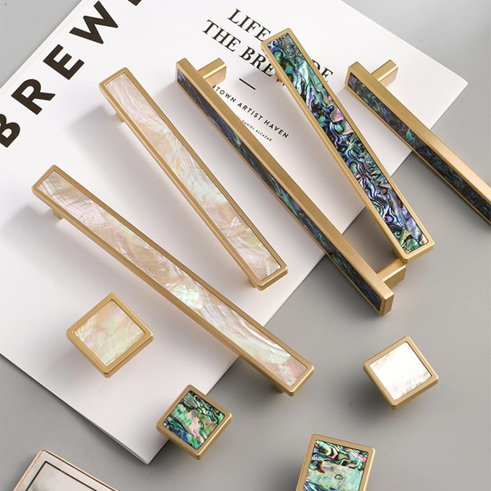 Comforsyco Marble Mother-of-Pearl Cabinet Pulls and Knobs