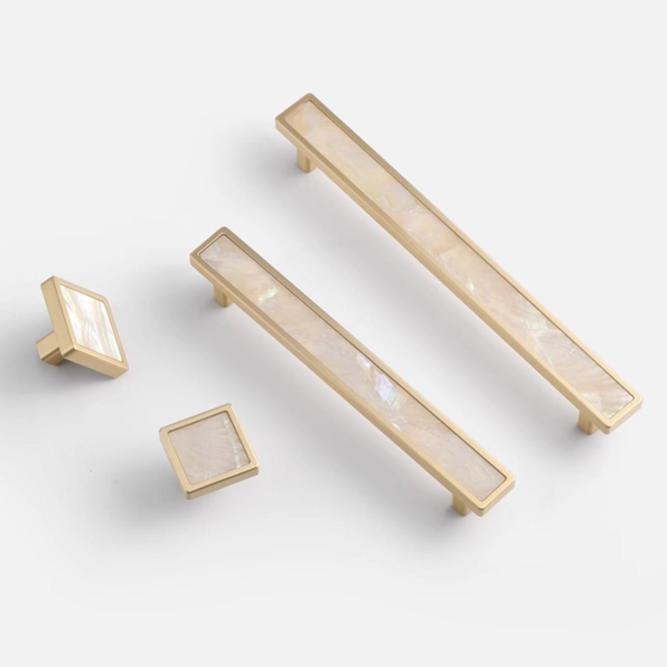 Comforsyco Marble Mother-of-Pearl Cabinet Pulls and Knobs