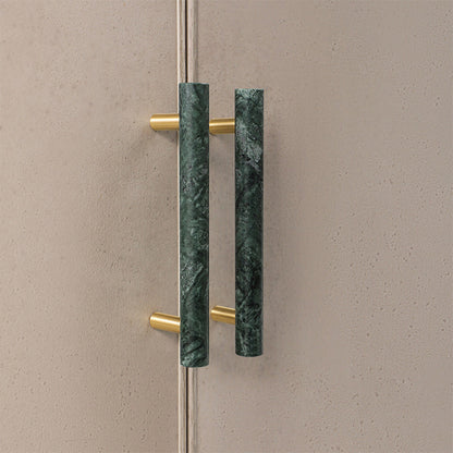 Comforsyco Marble T-Bar Cabinet Pulls with Gold-Tone Posts