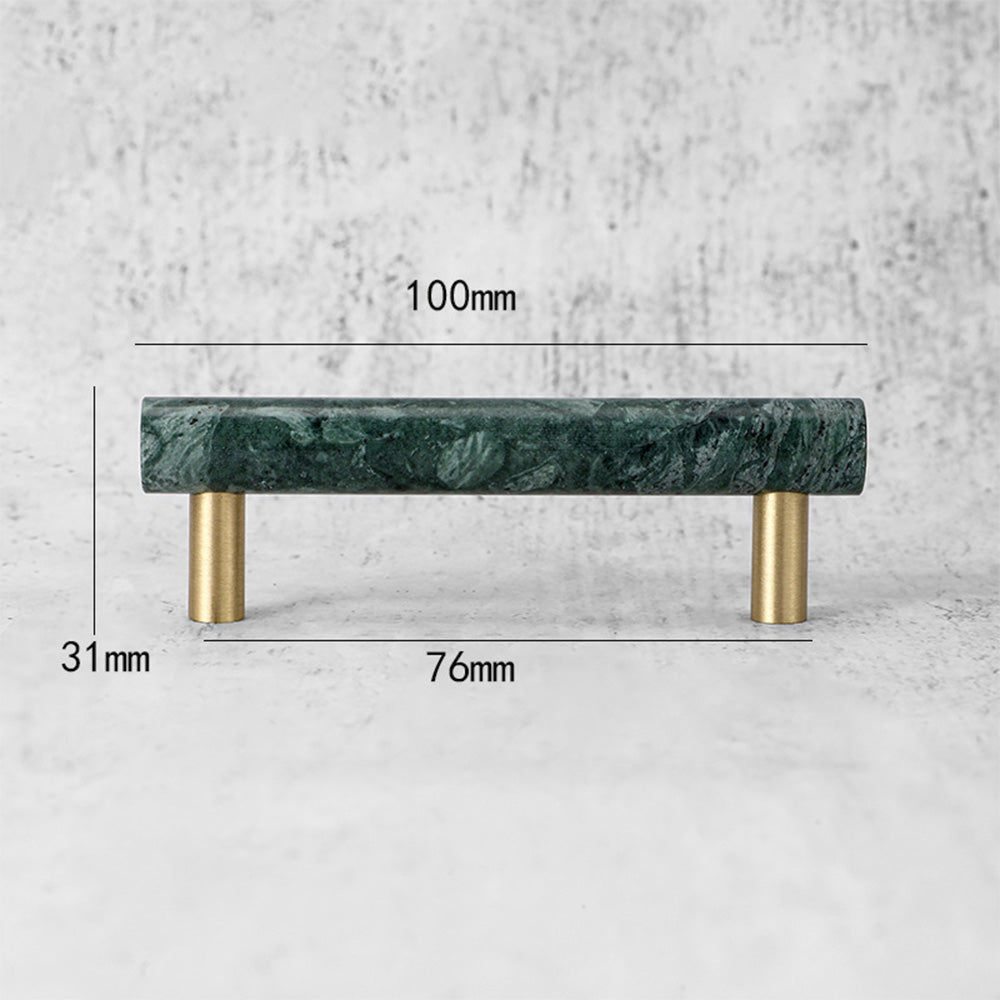 Comforsyco Marble T-Bar Cabinet Pulls with Gold-Tone Posts