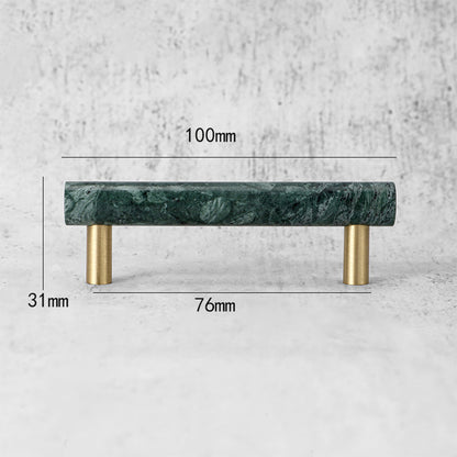 Comforsyco Marble T-Bar Cabinet Pulls with Gold-Tone Posts