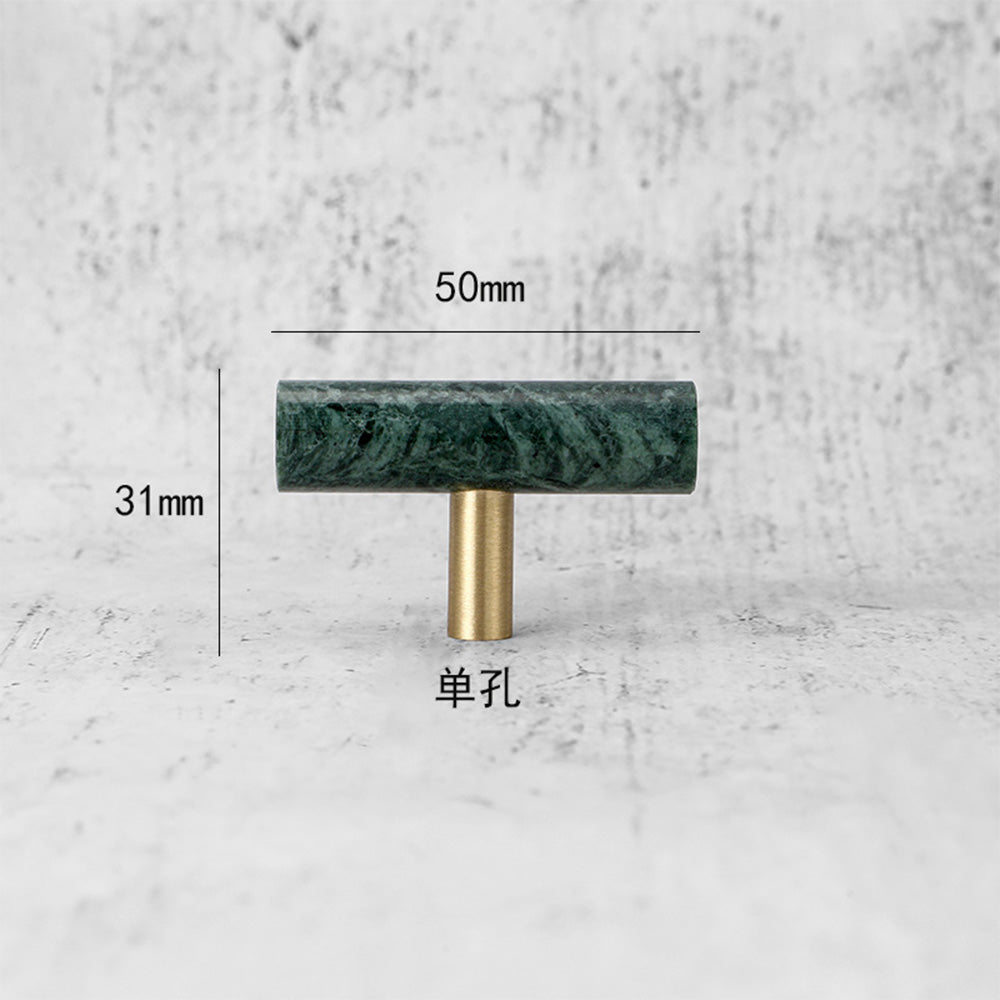 Comforsyco Marble T-Bar Cabinet Pulls with Gold-Tone Posts