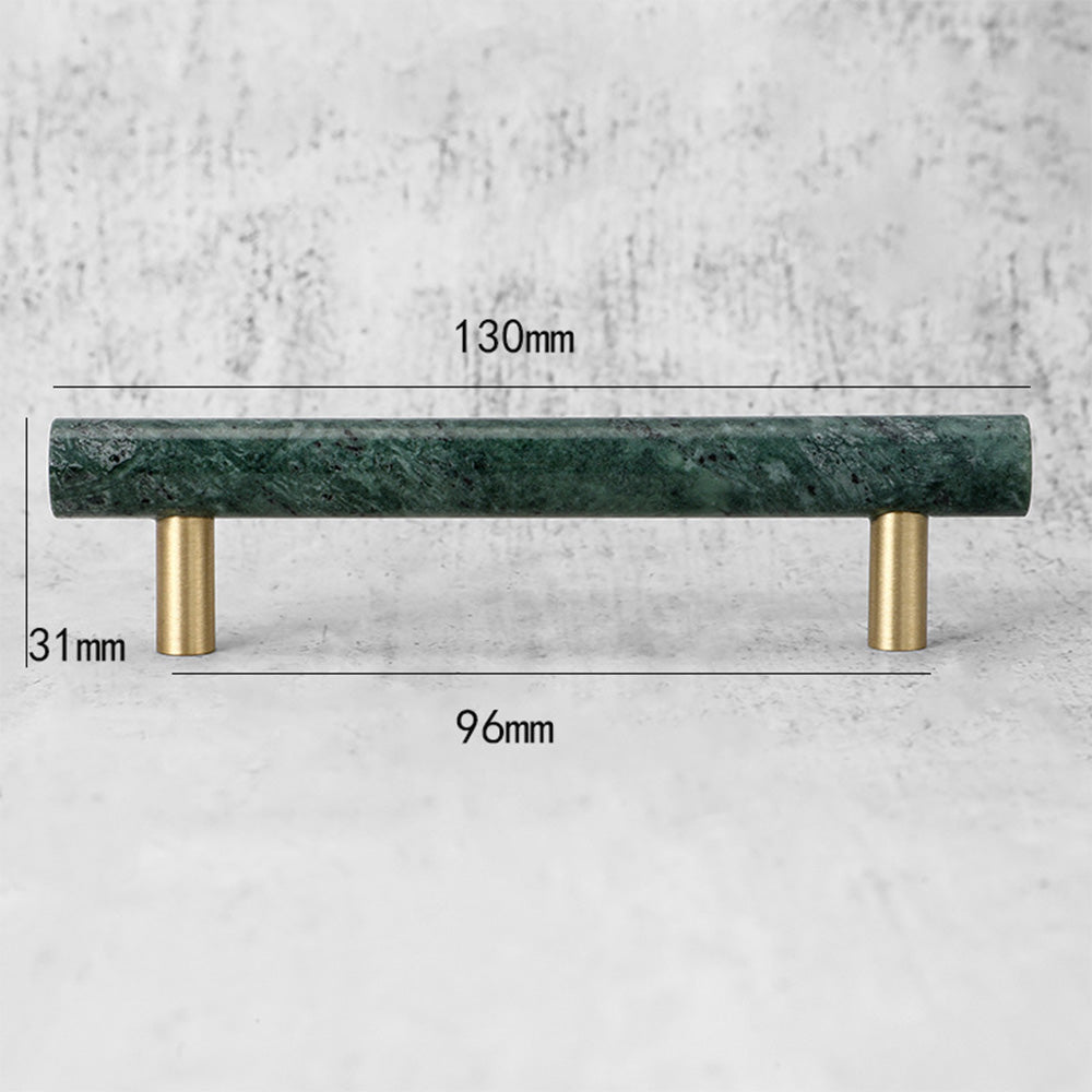 Comforsyco Marble T-Bar Cabinet Pulls with Gold-Tone Posts
