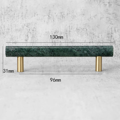 Comforsyco Marble T-Bar Cabinet Pulls with Gold-Tone Posts