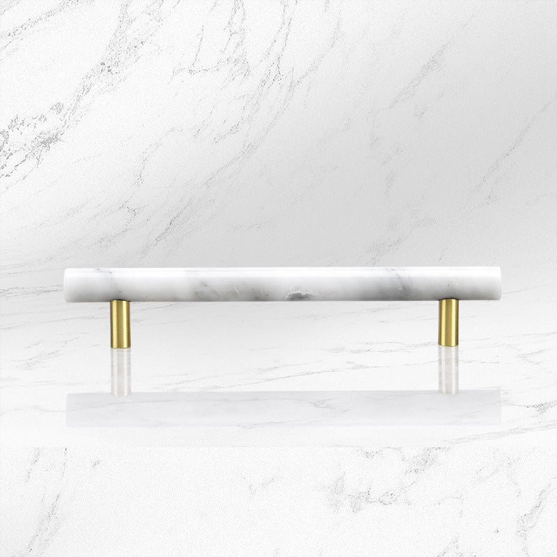 Marble T-Bar Cabinet Pulls with Gold-Tone Posts