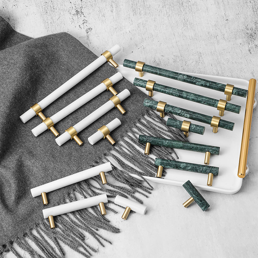 Comforsyco Marble Zinc Alloy T-Bar Cabinet Pulls