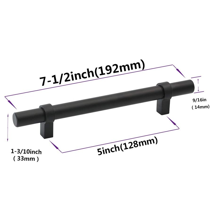 Comforsyco Matte Black Cabinet Handles  for Kitchen and Bathroom