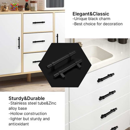 Comforsyco Matte Black Cabinet Handles  for Kitchen and Bathroom