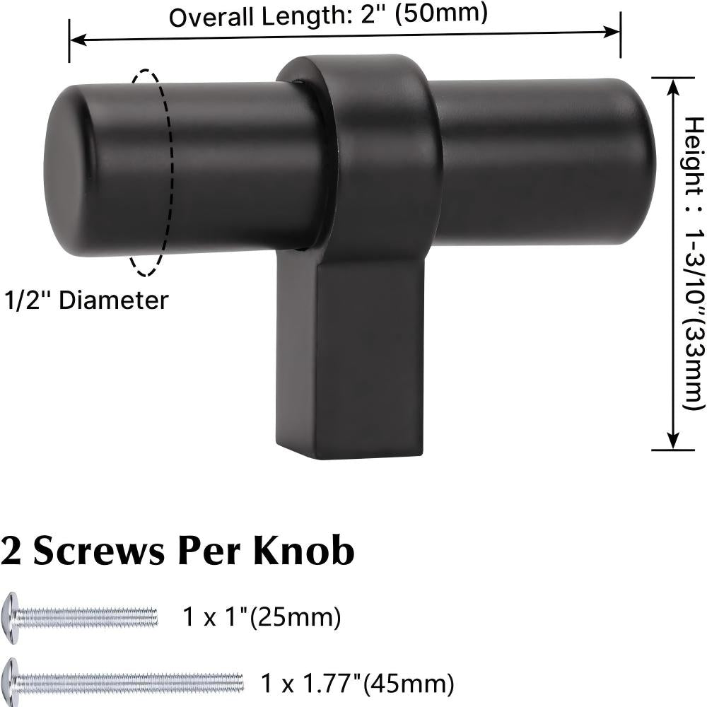Comforsyco Matte Black Cabinet Handles  for Kitchen and Bathroom