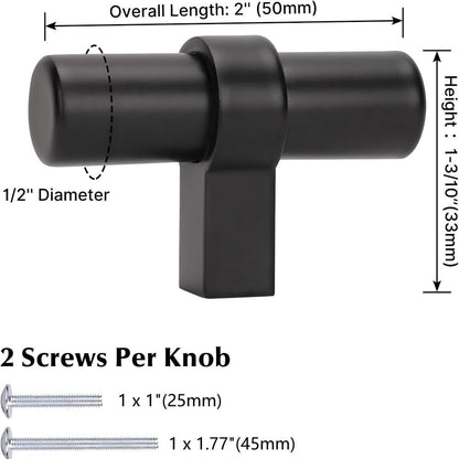 Comforsyco Matte Black Cabinet Handles  for Kitchen and Bathroom