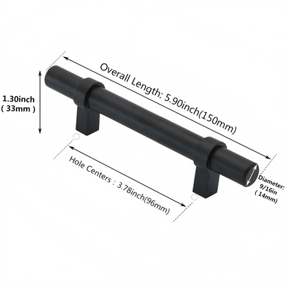 Comforsyco Matte Black Cabinet Handles  for Kitchen and Bathroom
