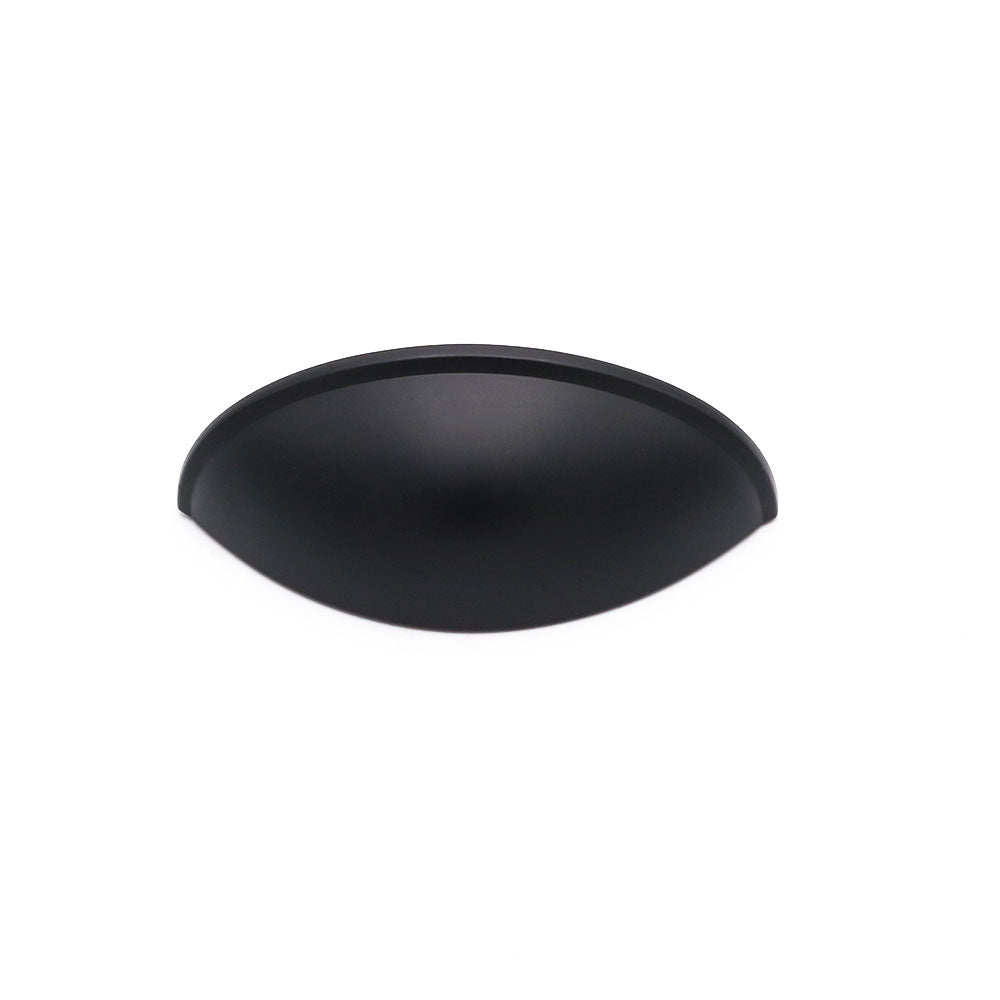 Comforsyco Matte Black Cup Drawer Pulls, 3 Inch Hole Center