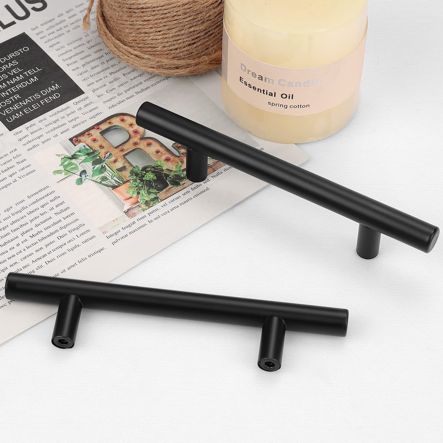 Comforsyco Matte Black Euro-Style Cabinet Bar Pulls