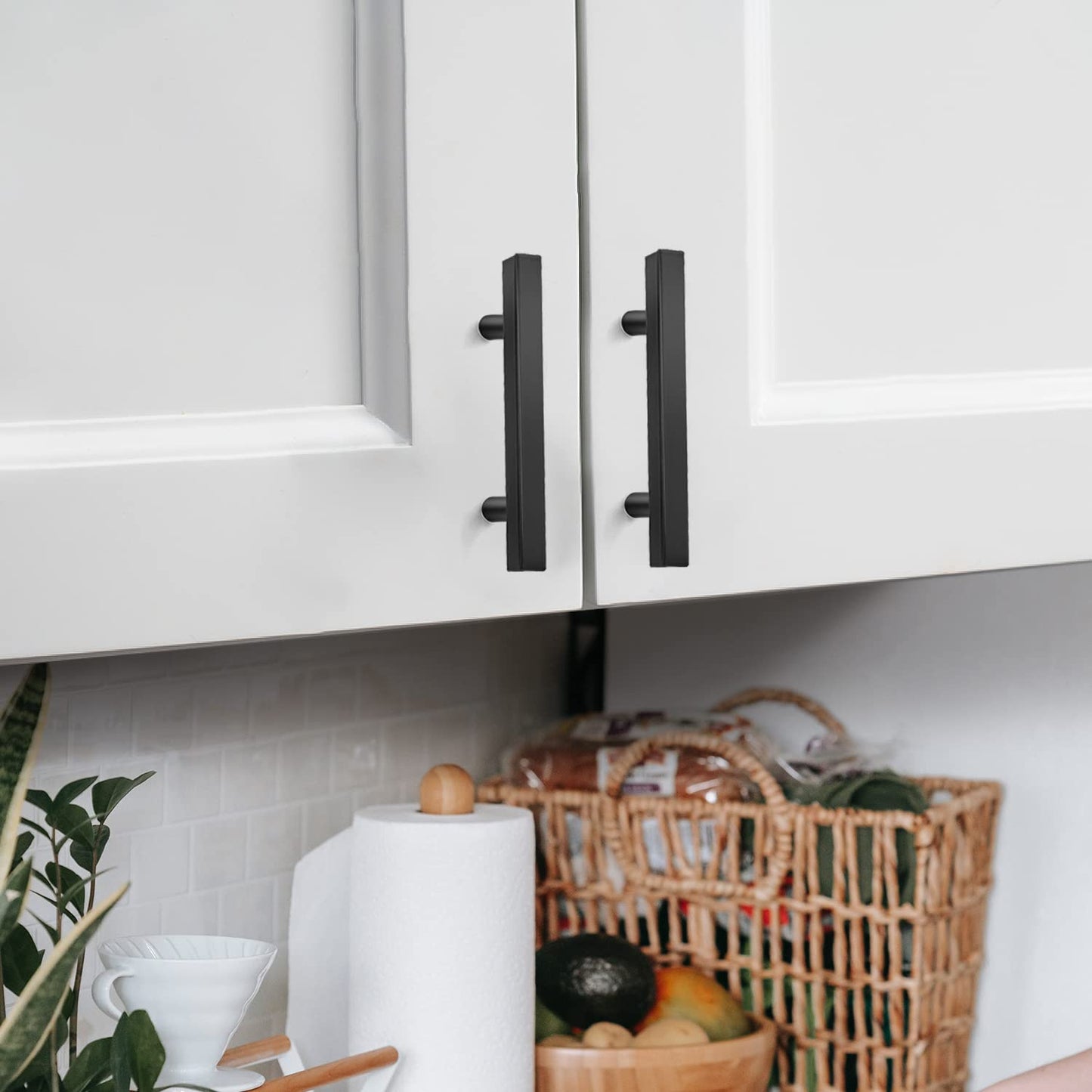 Comforsyco Matte Black Square Bar Drawer Pulls and Cabinet Handles