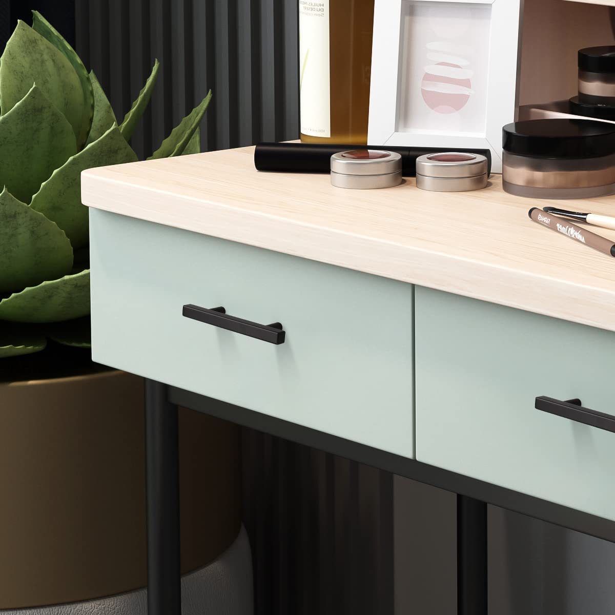 Comforsyco Matte Black Square Bar Drawer Pulls and Cabinet Handles