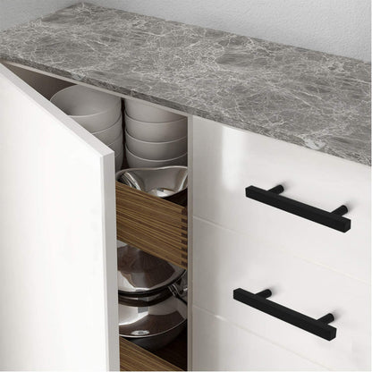 Comforsyco Matte Black Square Bar Drawer Pulls and Cabinet Handles