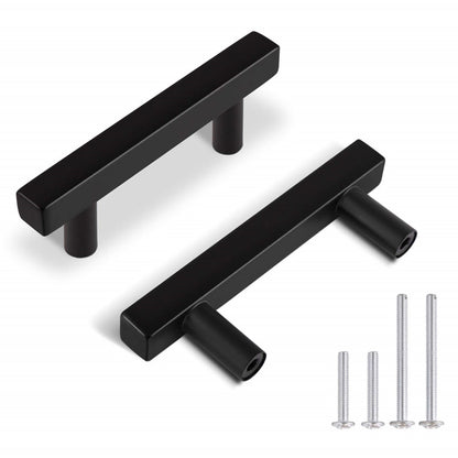 Comforsyco Matte Black Square Bar Drawer Pulls and Cabinet Handles