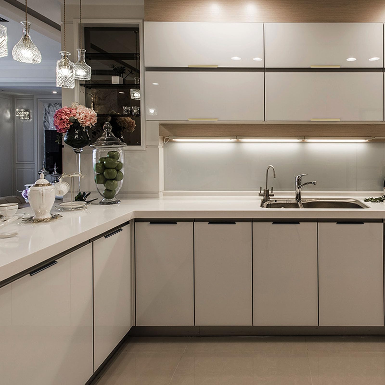 Comforsyco Minimalist Finger Edge Pulls for Cabinets