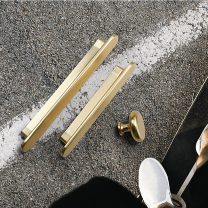 Comforsyco Minimalist Flat Rounded Bar Cabinet Pulls and Round Knobs