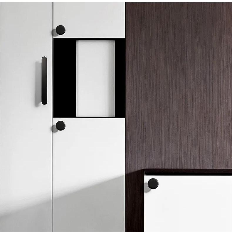 Comforsyco Minimalist Flat Rounded Bar Cabinet Pulls and Round Knobs