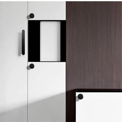 Comforsyco Minimalist Flat Rounded Bar Cabinet Pulls and Round Knobs