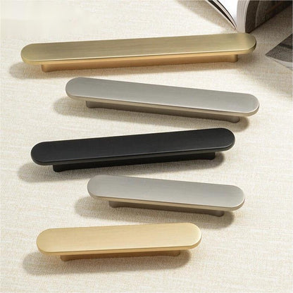 Comforsyco Minimalist Flat Rounded Bar Cabinet Pulls and Round Knobs