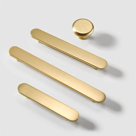 Comforsyco Minimalist Flat Rounded Bar Cabinet Pulls and Round Knobs