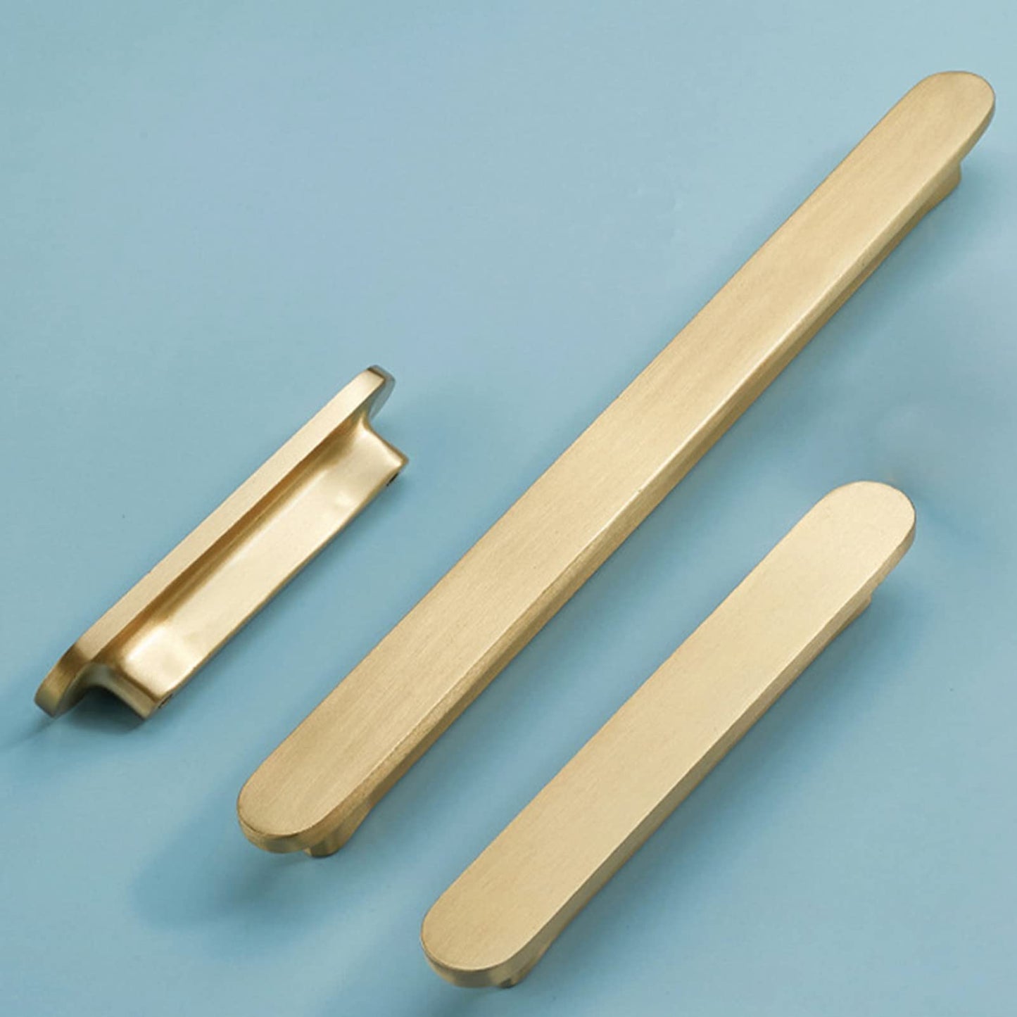 Comforsyco Minimalist Flat Rounded Bar Cabinet Pulls and Round Knobs