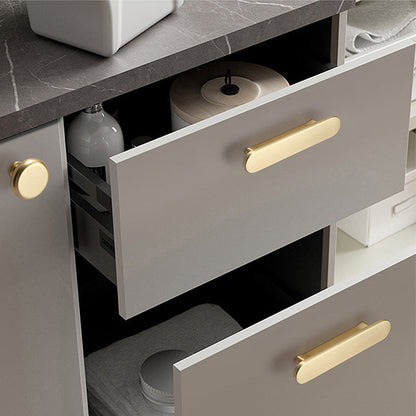Comforsyco Minimalist Flat Rounded Bar Cabinet Pulls and Round Knobs