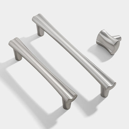 Comforsyco Modern Beveled Cabinet Handles and Knobs, Zinc Alloy