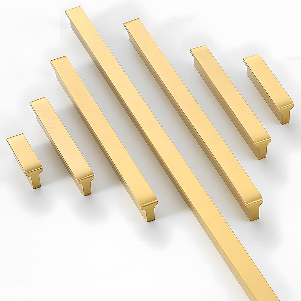 Comforsyco Modern Brass Gold Kitchen Cabinet Edge Handles