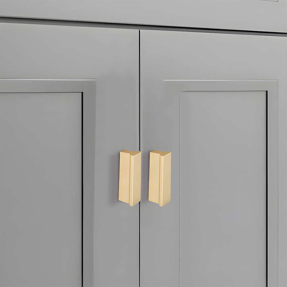 Comforsyco Modern Brass Gold Kitchen Cabinet Edge Handles