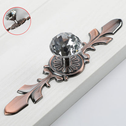 Cabinet knob, shown in a focused view with its construction and finish visible with key hardware details visible