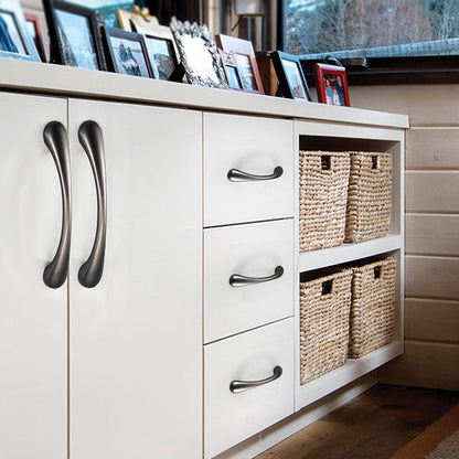 Comforsyco Modern Curved Cabinet Handles and Round Knobs