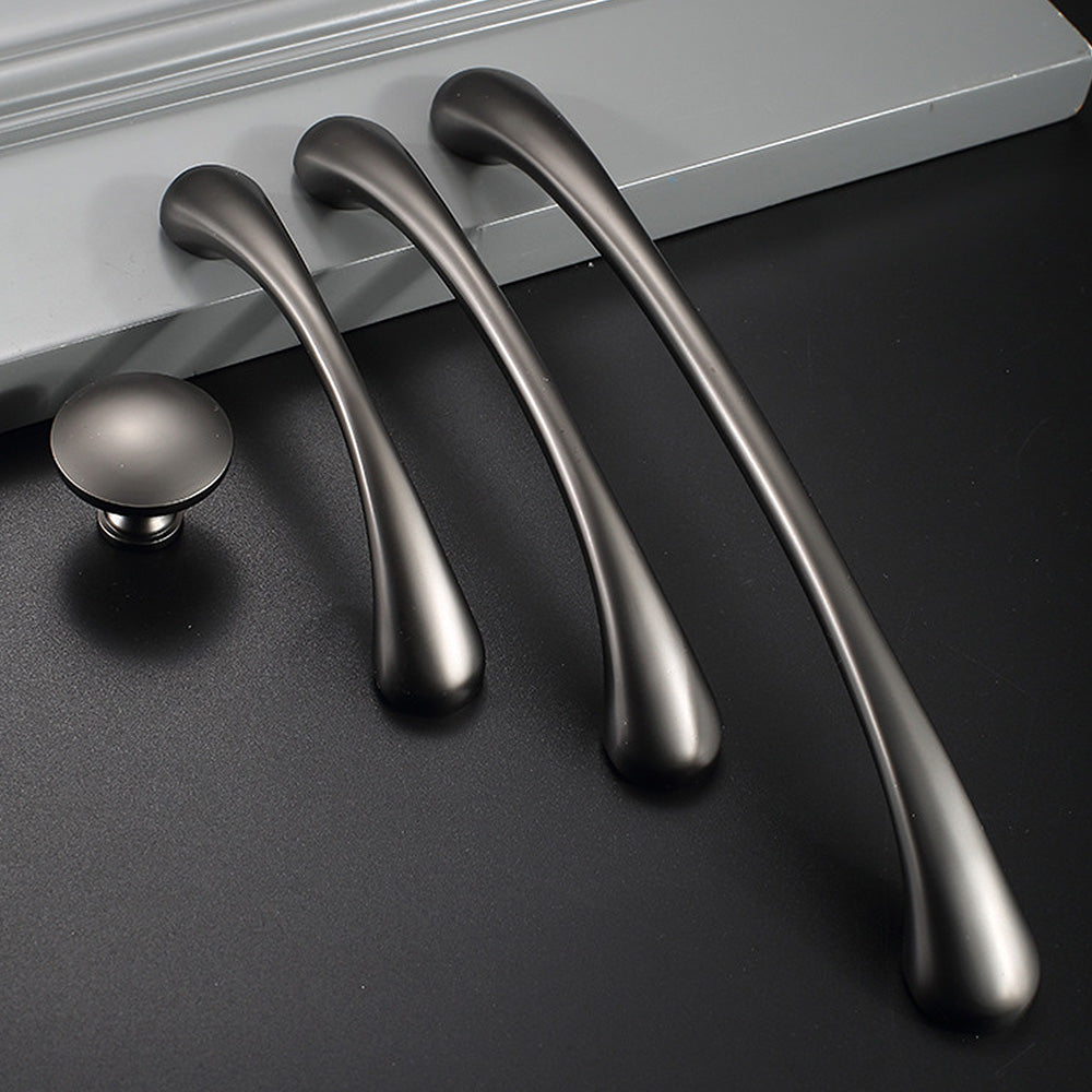 Comforsyco Modern Curved Cabinet Handles and Round Knobs