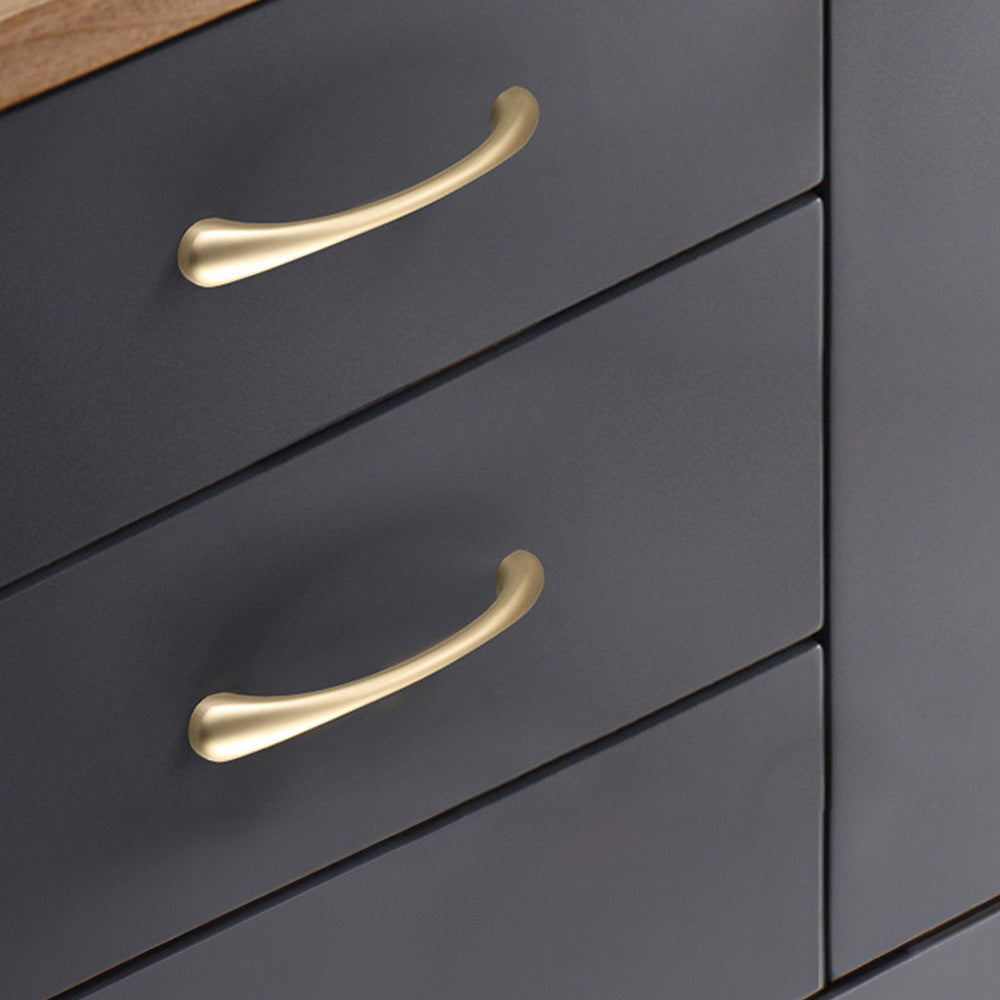 Comforsyco Modern Curved Cabinet Handles and Round Knobs