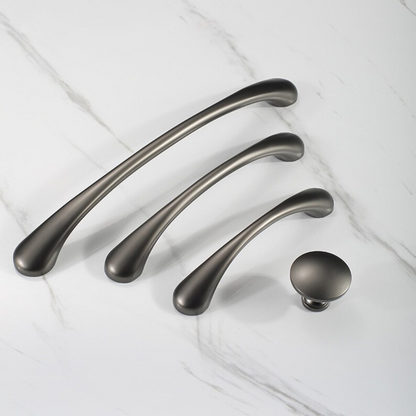 Comforsyco Modern Curved Cabinet Handles and Round Knobs