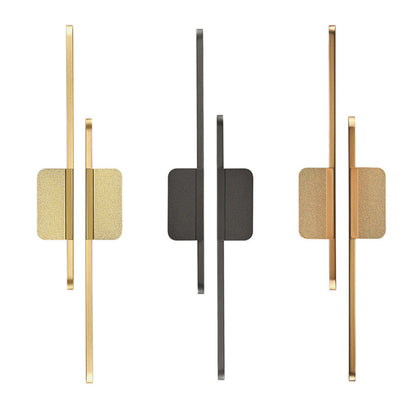 Long zinc cabinet pull with rectangular center plate, pictured in one view as a color and finish lineup