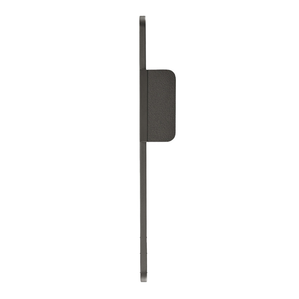 Long zinc cabinet pull with rectangular center plate, shown clearly with its construction and finish visible