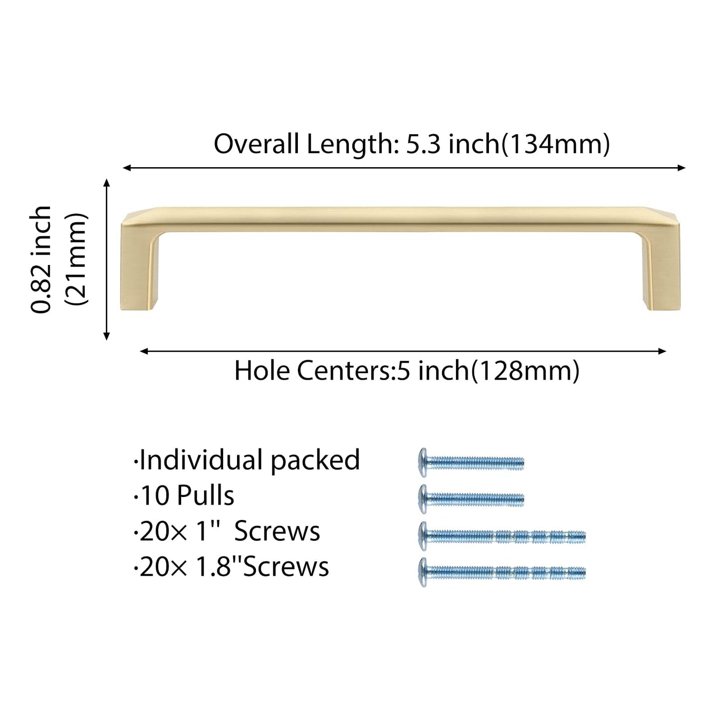 Comforsyco Modern Gold Kitchen Cabinet Handles Brass Cabinet Pulls