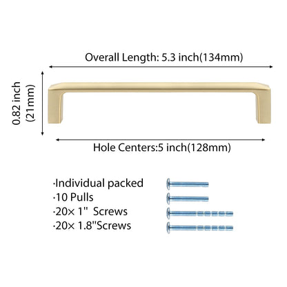 Comforsyco Modern Gold Kitchen Cabinet Handles Brass Cabinet Pulls
