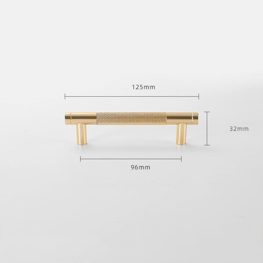 Comforsyco Modern Gold Knurled T-Bar Cabinet Handles and Knobs