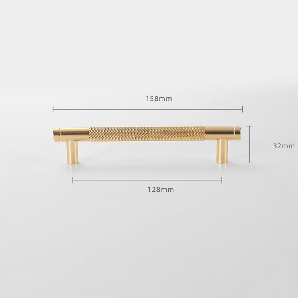 Comforsyco Modern Gold Knurled T-Bar Cabinet Handles and Knobs