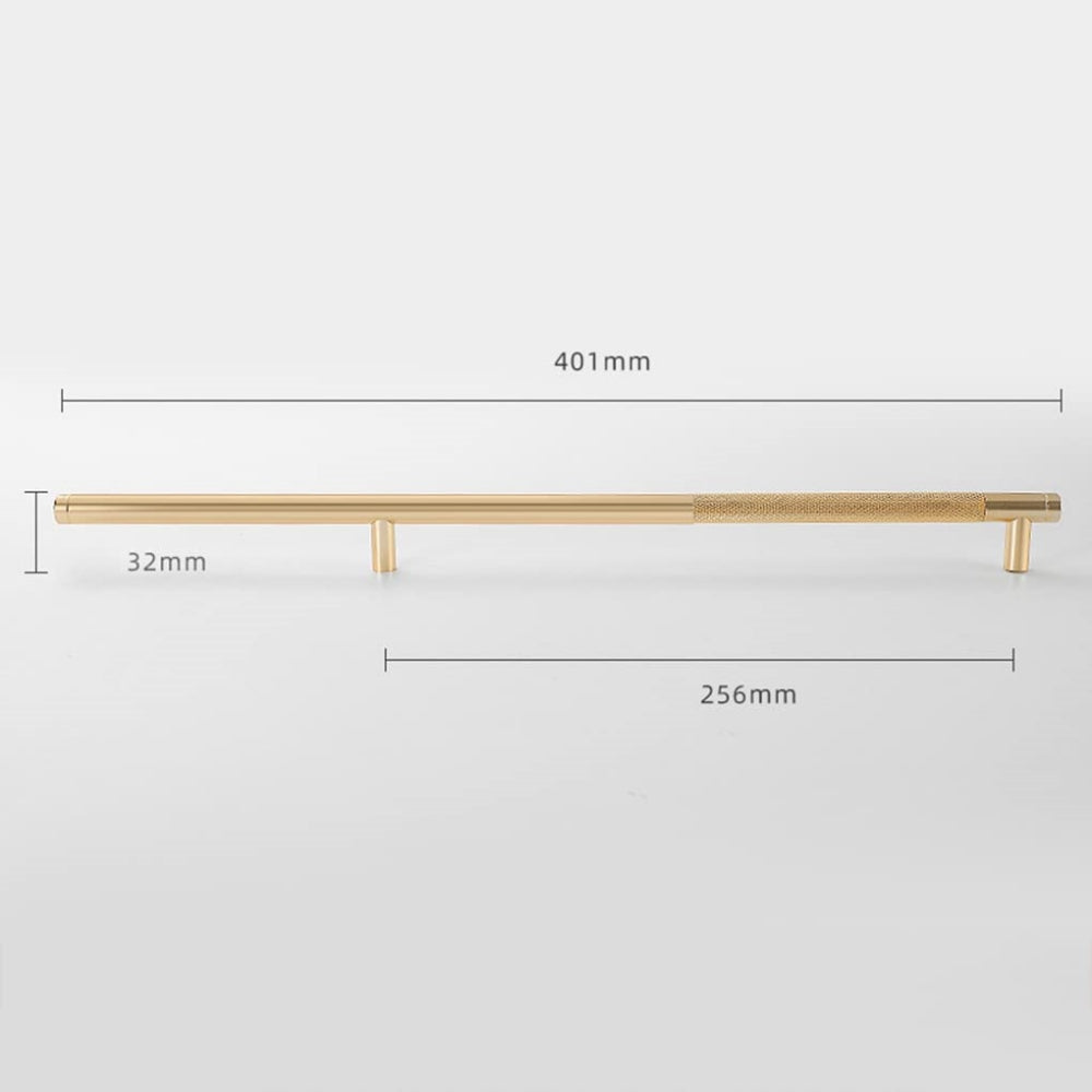Comforsyco Modern Gold Knurled T-Bar Cabinet Handles and Knobs
