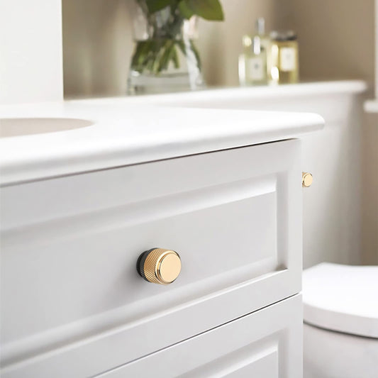 Comforsyco Modern Gold Knurled T-Bar Cabinet Handles and Knobs