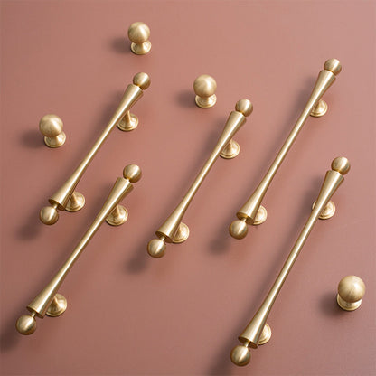 Comforsyco Modern Scroll-Inspired Brass Cabinet Pulls