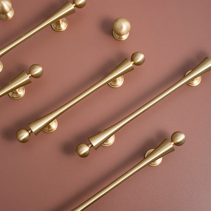 Comforsyco Modern Scroll-Inspired Brass Cabinet Pulls