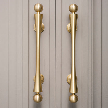 Comforsyco Modern Scroll-Inspired Brass Cabinet Pulls