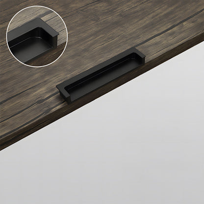 Black concealed slotted cabinet pull, presented for reference with its construction and finish visible
