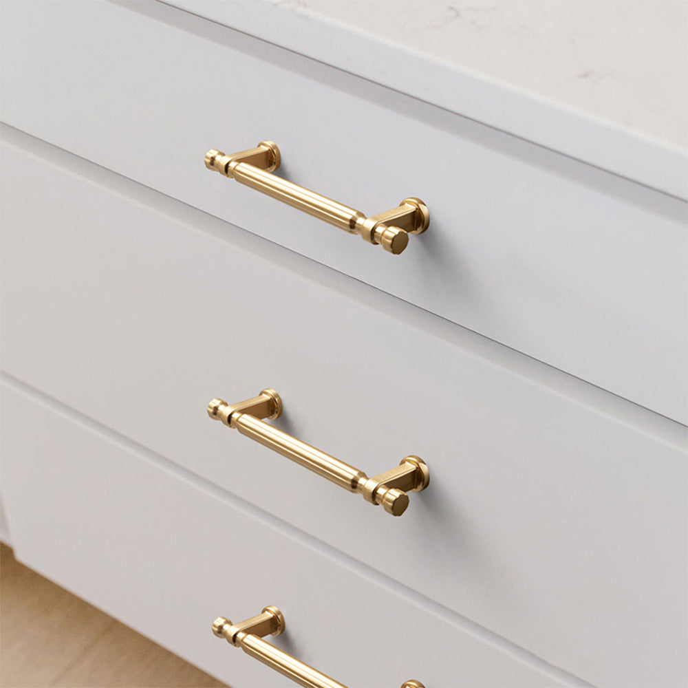 Comforsyco Modern T-Bar Gold Cabinet Pulls